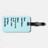 Zebra Palm Aloha Hawaiian Tropical - Aqua Gepäckanhänger (Rückseite horizontal)