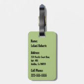 Zebra Palm Aloha Hawaiian Tropical - Green Gepäckanhänger (Rückseite vertikal)