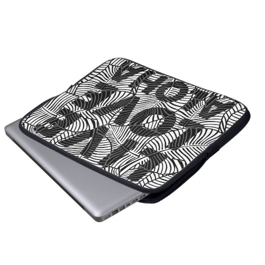 Zebra Palm Aloha Hawaiian Tropical Wetsuit Laptopschutzhülle (Vorne Knopf)
