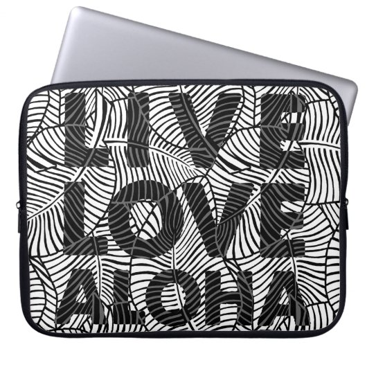 Zebra Palm Aloha Hawaiian Tropical Wetsuit Laptopschutzhülle (Vorderseite)