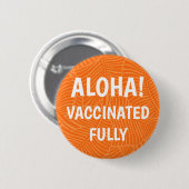 Zebra Palm Hawaiian Aloha geimpft Orange Button (Vorne & Hinten)