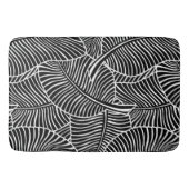 Zebra Palm Hawaiian Tropical Black and White Badematte (Vorderseite)