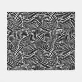 Zebra Palm Hawaiian Tropical Black and White Fleecedecke (Vorderseite (Horizontal))