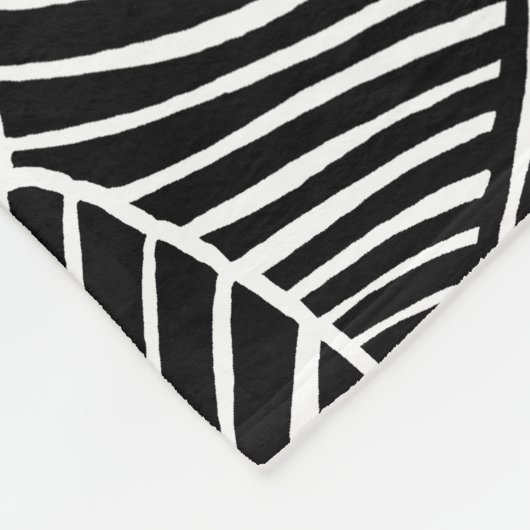 Zebra Palm Hawaiian Tropical Black and White Fleecedecke (Ecke)