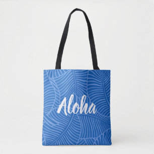 Zebra Palm Hawaiian Tropical Blue Beach Bag Tasche