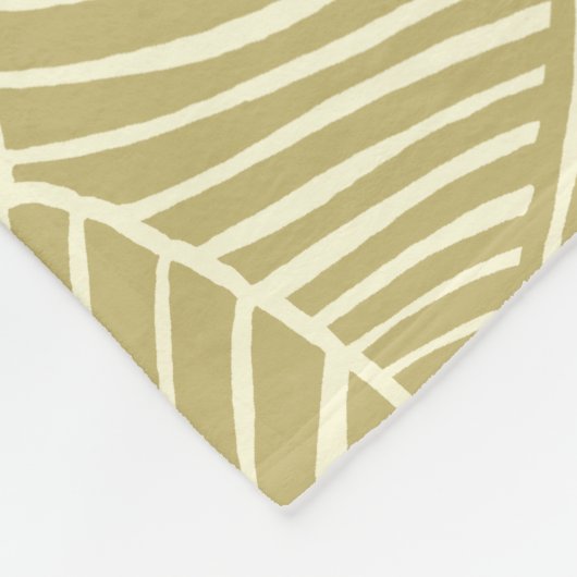 Zebra Palm Hawaiian Tropical Khaki Fleecedecke (Ecke)