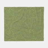 Zebra Palm Hawaiian Tropical Olive Green Fleecedecke (Vorderseite (Horizontal))