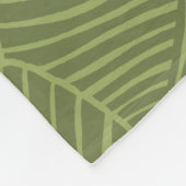 Zebra Palm Hawaiian Tropical Olive Green Fleecedecke (Ecke)