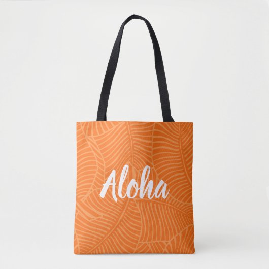 Zebra Palm Hawaiian Tropical Orange Beach Bag Tasche (Vorderseite)