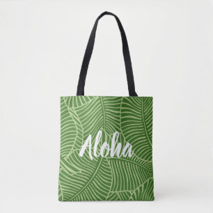 Zebra Palm Hawaiian Tropical Palm Green Beach Bag Tasche