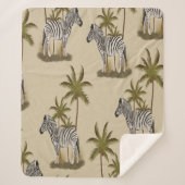 Zebra & Palm Trees Sherpa Blanket Sherpadecke (Vorderseite)