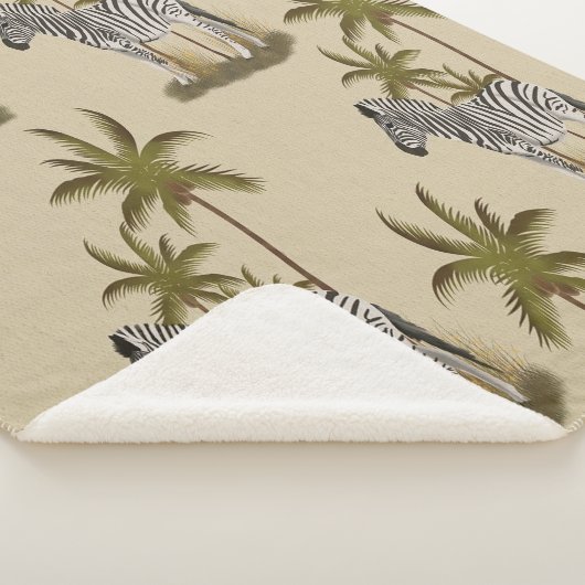Zebra & Palm Trees Sherpa Blanket Sherpadecke (3/4)