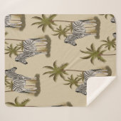 Zebra & Palm Trees Sherpa Blanket Sherpadecke (Vorderseite (Horizontal))