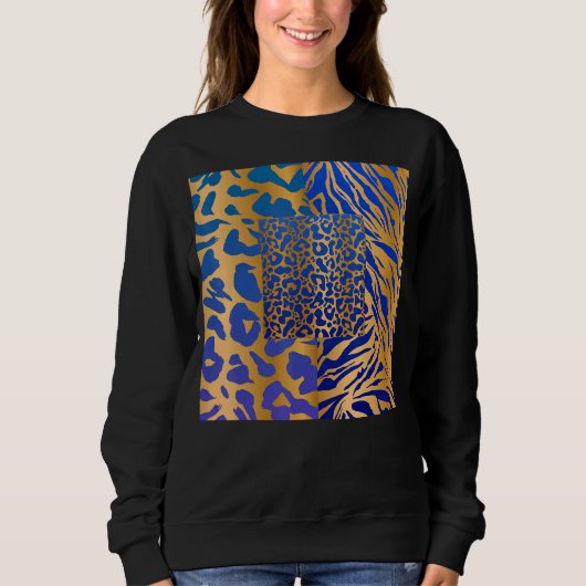 Zebra Panther Cheetah Animal Safari Print Sweatshirt (Vorderseite)