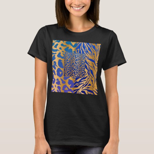 Zebra Panther Cheetah Animal Safari Print T-Shirt (Vorderseite)