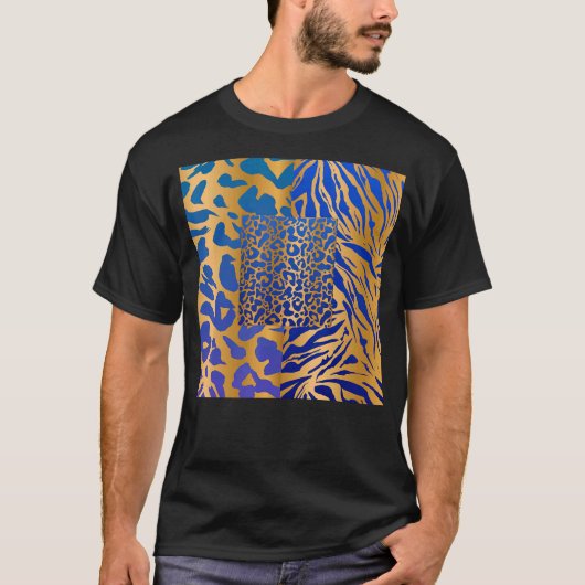 Zebra Panther Cheetah Animal Safari Print T-Shirt (Vorderseite)