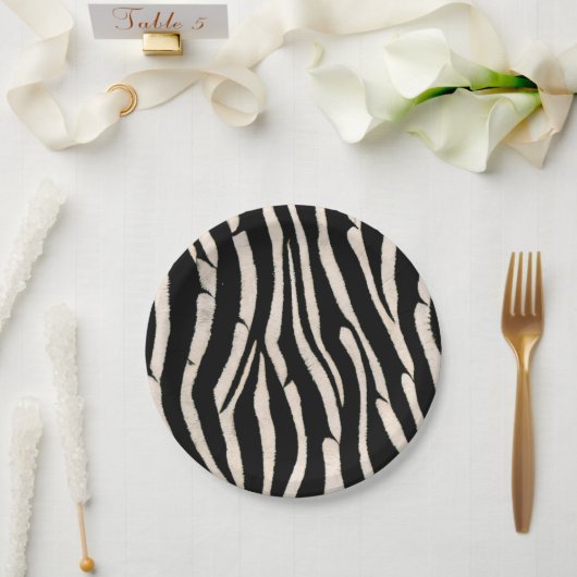 Zebra: Papierplatte Pappteller (Hochzeit)