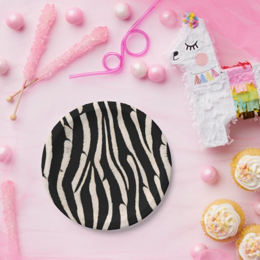 Zebra: Papierplatte Pappteller (Party)