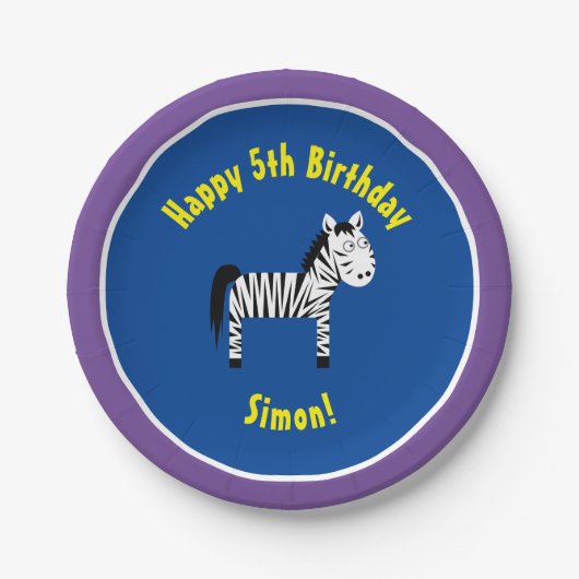 Zebra-Papierteller Tier Geburtstagsfeier Pappteller (Vorderseite)