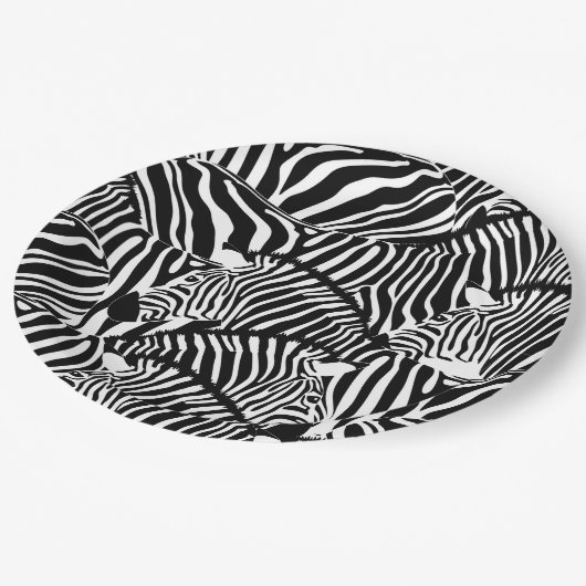 Zebra Pappteller (Schrägansicht)