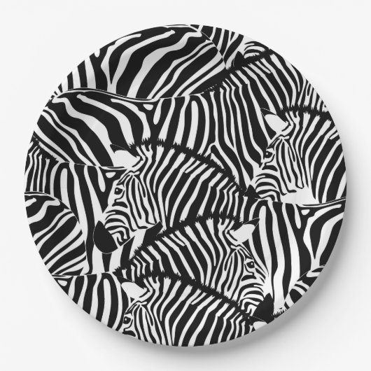Zebra Pappteller (Vorderseite)