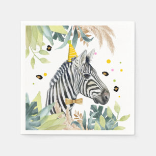 Zebra Party Animals Geburtstag Zoo Safari Serviette