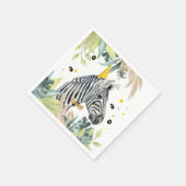 Zebra Party Animals Geburtstag Zoo Safari Serviette (Ecke)