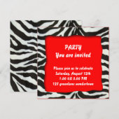 Zebra-Party Einladung (Vorne/Hinten)