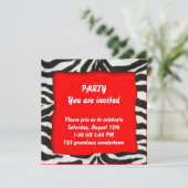 Zebra-Party Einladung (Stehend Vorderseite)