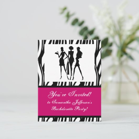 Zebra-Party Einladung (Stehend Vorderseite)