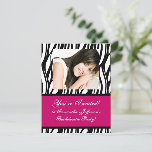 Zebra-Party Einladung (Stehend Vorderseite)