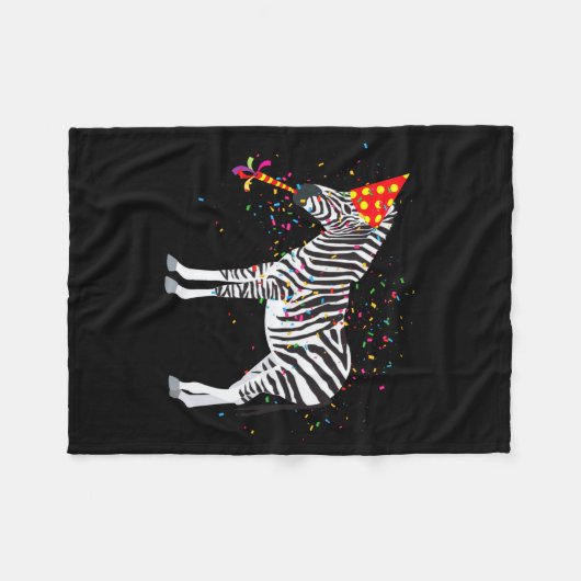 Zebra Partying Animals Having A Party Fleecedecke (Vorderseite (Horizontal))