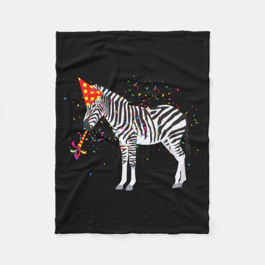 Zebra Partying Animals Having A Party Fleecedecke (Vorderseite)