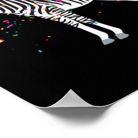 Zebra Partying Animals Having A Party  Poster (Ecke)