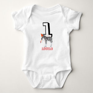 Zebra Partying - Tiere Geburtstagsparty Baby Age Baby Strampler