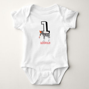 Zebra Partying - Tiere Geburtstagsparty Baby Age Strampler