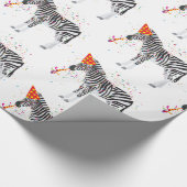 Zebra Partying - Tiere mit Party Geschenkpapier (Ecke)