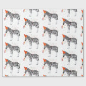 Zebra Partying - Tiere mit Party Geschenkpapier (Flach)