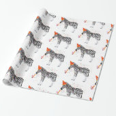 Zebra Partying - Tiere mit Party Geschenkpapier (Ungerollt)