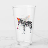 Zebra Partying - Tiere mit Party Glas (Rückseite)