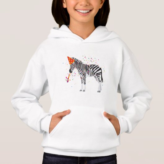 Zebra Partying - Tiere mit Party Hoodie (Vorderseite)