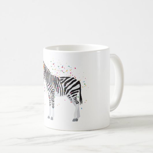 Zebra Partying - Tiere mit Party Kaffeetasse (VorderseiteRechts)