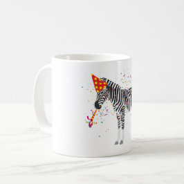 Zebra Partying - Tiere mit Party Kaffeetasse