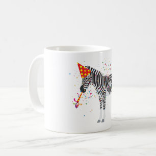 Zebra Partying - Tiere mit Party Kaffeetasse