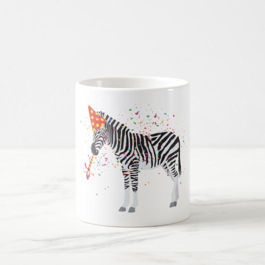 Zebra Partying - Tiere mit Party Kaffeetasse (Mittel)
