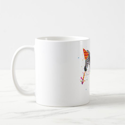 Zebra Partying - Tiere mit Party Kaffeetasse (Links)