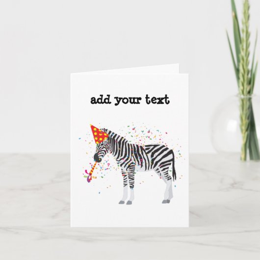 Zebra Partying - Tiere mit Party Karte (Vorderseite)