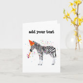 Zebra Partying - Tiere mit Party Karte (Gelbe Blume)