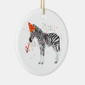 Zebra Partying - Tiere mit Party Keramik Ornament (Rechts)