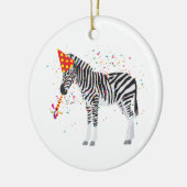 Zebra Partying - Tiere mit Party Keramik Ornament (Links)